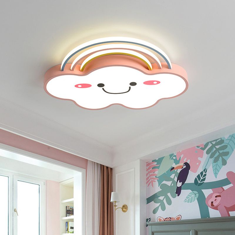 Rose Rainbow et Cloud Flushmount Light LED Contemporaine Acrylique Flushmount Ceiling Lamp