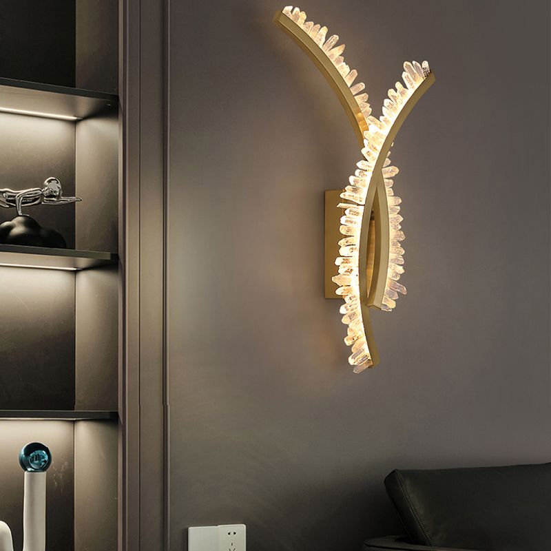 Modern Style Wall Lamp Crystal Gold Wall Sconce Lighting for Bedroom
