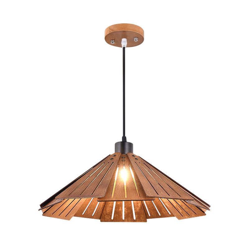 Moderne stijl geometrische down verlichting hout 1 lichte hangende lamp voor eetkamer