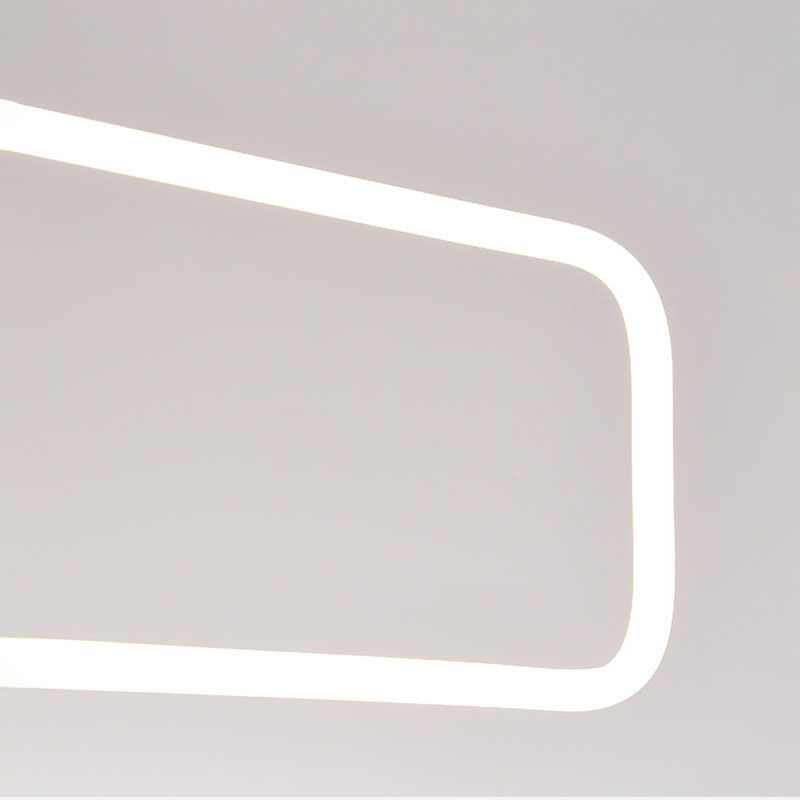 Black Linear Hanging Lamp in Modern Simplicity Acrylic LED Pendant Light for Dining Room