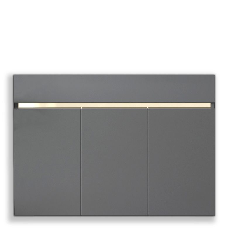 Wall Mount Glam Bath Vanity Gray Ceramic Single-Sink Rectangular Vanity Set