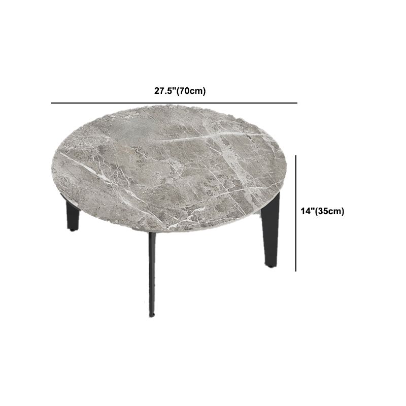 13.7"Tall 4 Legs Grey Rectangular/Round Slate Top Coffee Table