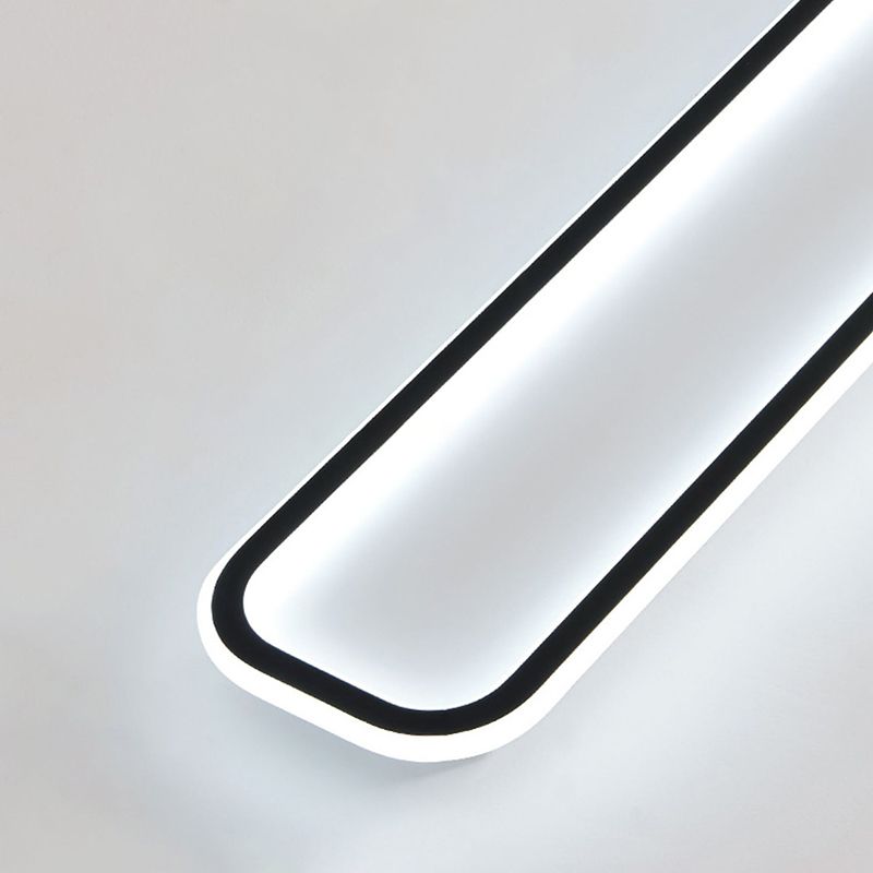 Plafonnier rectangulaire noir, éclairage de plafond moderne en aluminium à LED