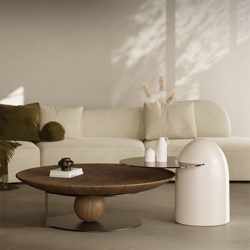 Abstract Coffee or End Table Contemporary Solid Wood Coffee Cocktail Table