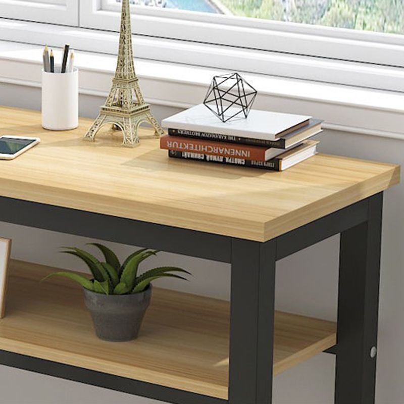 Metal and Wood Rectangular Table Modern Minimalist Home Bar Table