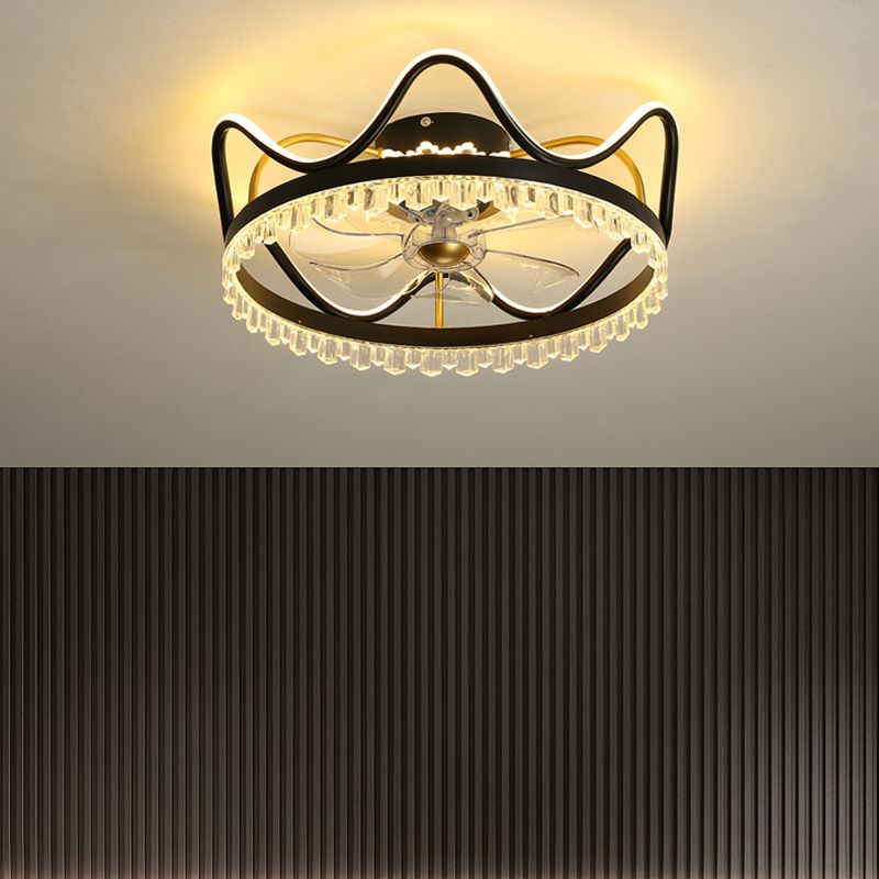 Metal Round Ceiling Pendant Modern Style 2 Lights LED Flush Light for Bedroom