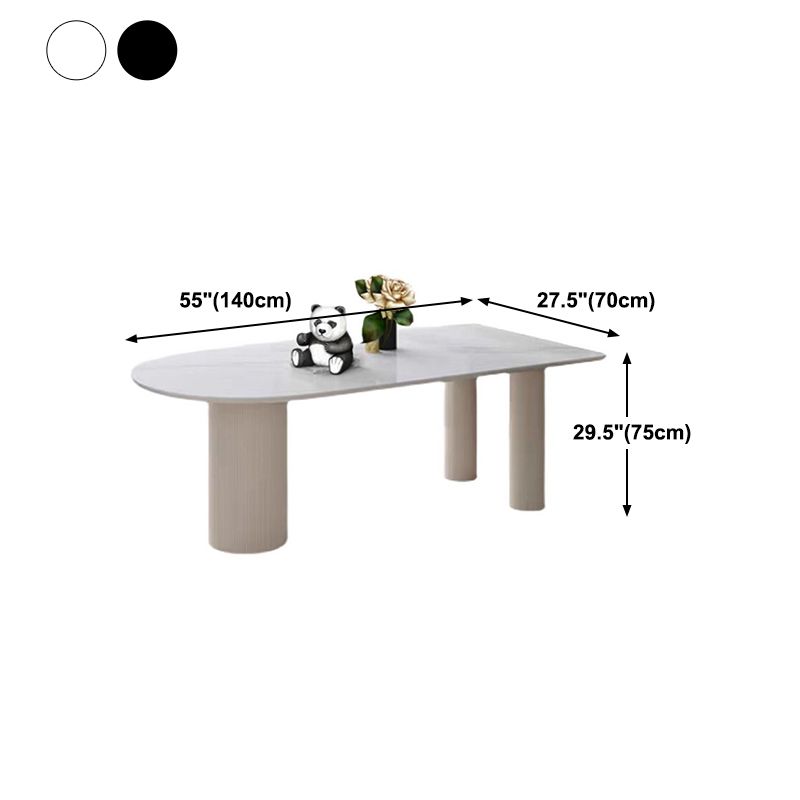 Mesa de cena de piedra contemporánea Mesa de comedor de la base de trípode para el hogar