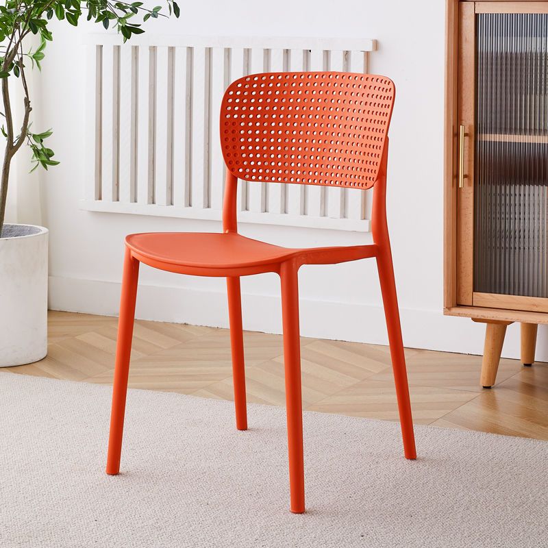 Open Back Dining Side Chair Modern Indoor-Outdoor Plastic Chair
