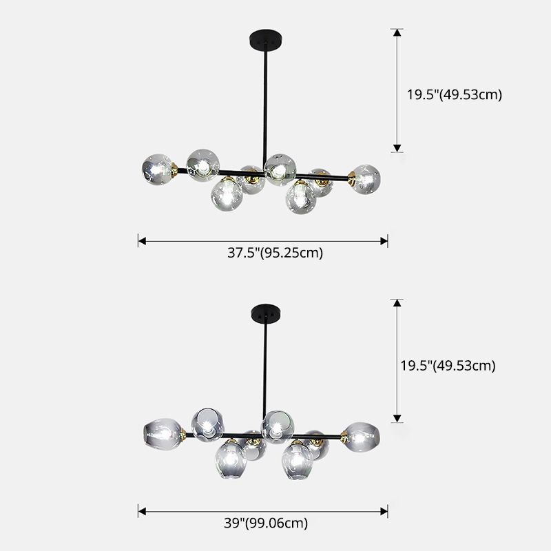 Shaded Dinning Room Chandelier Light Fixture Glass Simplicity Pendant Light Fixture