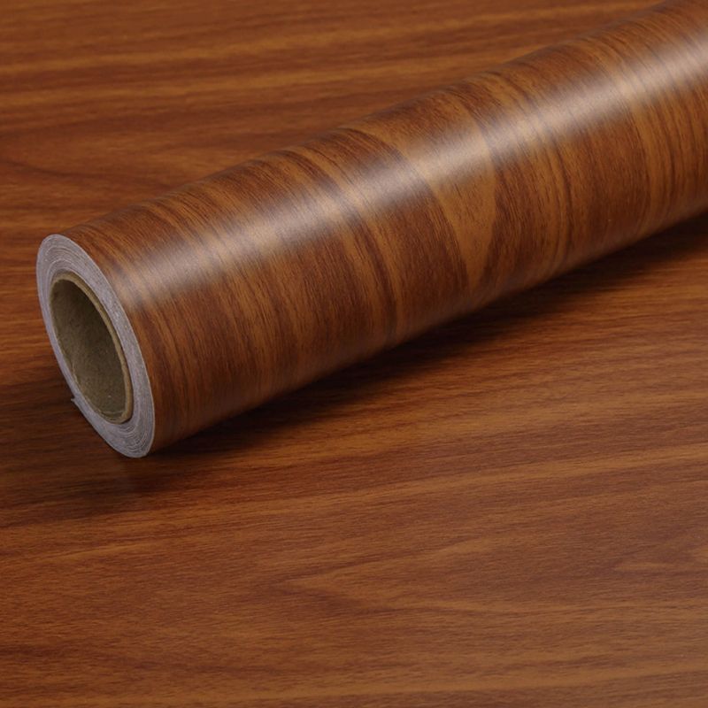 Peel and Paste Plank Wallpaper Roll Non-Woven Industrial Style Wall Art for Bedroom