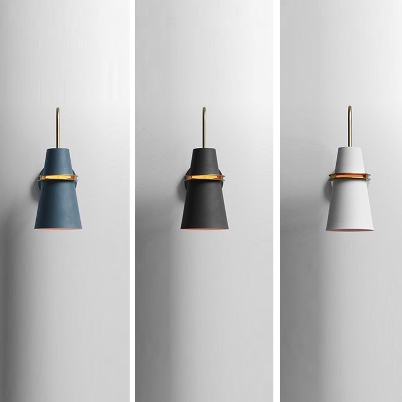 Modern Style Cone Shape Wall Sconce Metal 1 Light Sconces for Bathroom