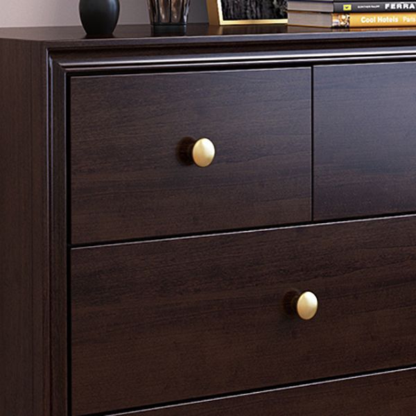 Modern Horizontal Double Dresser Solid Wood Storage Dresser for Bedroom