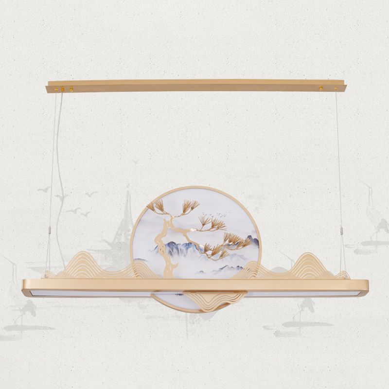 Lineair eilandhanger leidde Chinees modern plafond hanglampje voor eetkamer