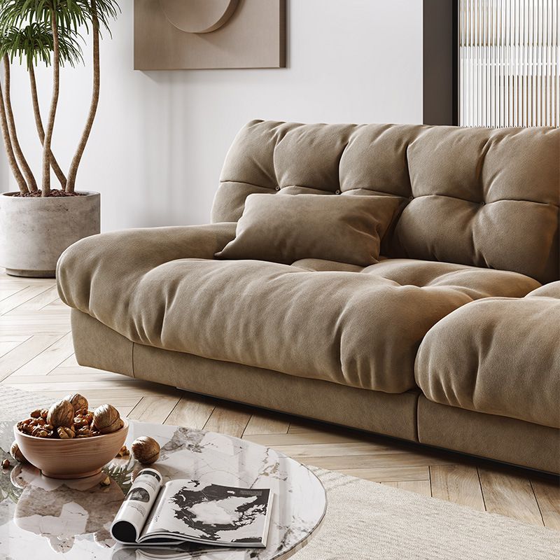 Contemporary Armless Settee Tufted Split-Back Living Room Sofa