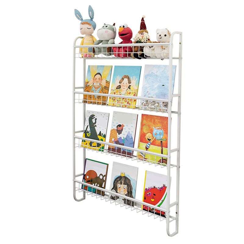 Modern Style Bookshelf Wall Mounted Metal Bookcase for Kid Room