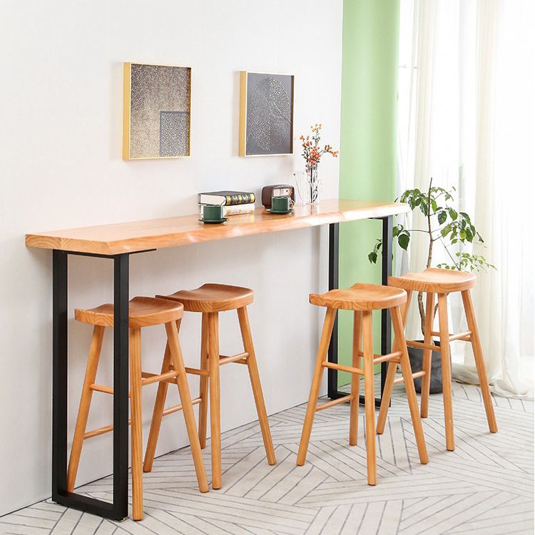Rectangle Bar Dining Table Contemporary Bar Table with Black Sled Base