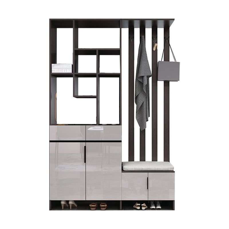 Modern Wooden 13.77" Wide Accent Cabinet with Drawers and Shelves