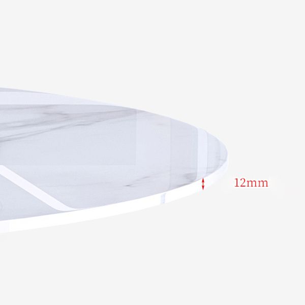 Round Sintered Stone Dining Table Modern Turntable Furniture with Solid Wood Pedestal Base