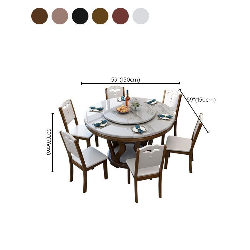 Solid Wood Base Table Convertible Dining Table for Kitchen Dining Room