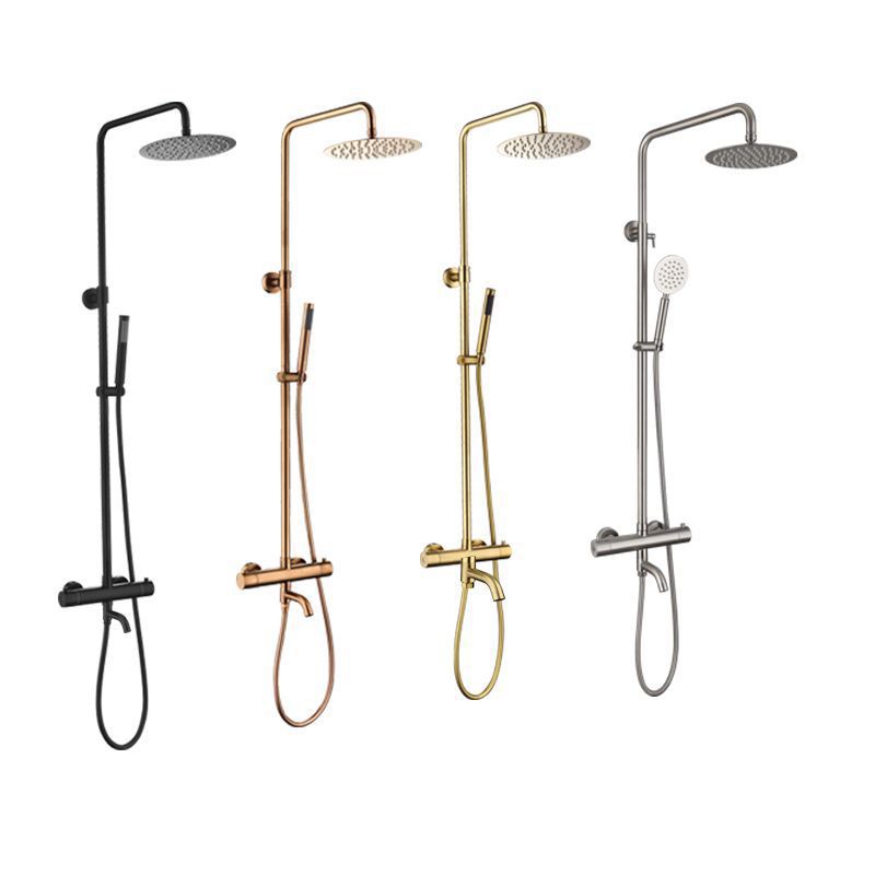 Modern Shower Set Stainless Steel Temperature Control Wall Mounted Shower Combo