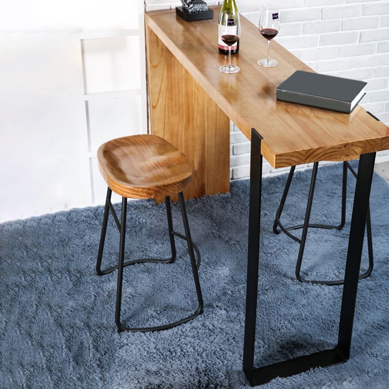 Solid Wood Modern Pub Table Set for Home Metal 1/3 Piece Bar Set