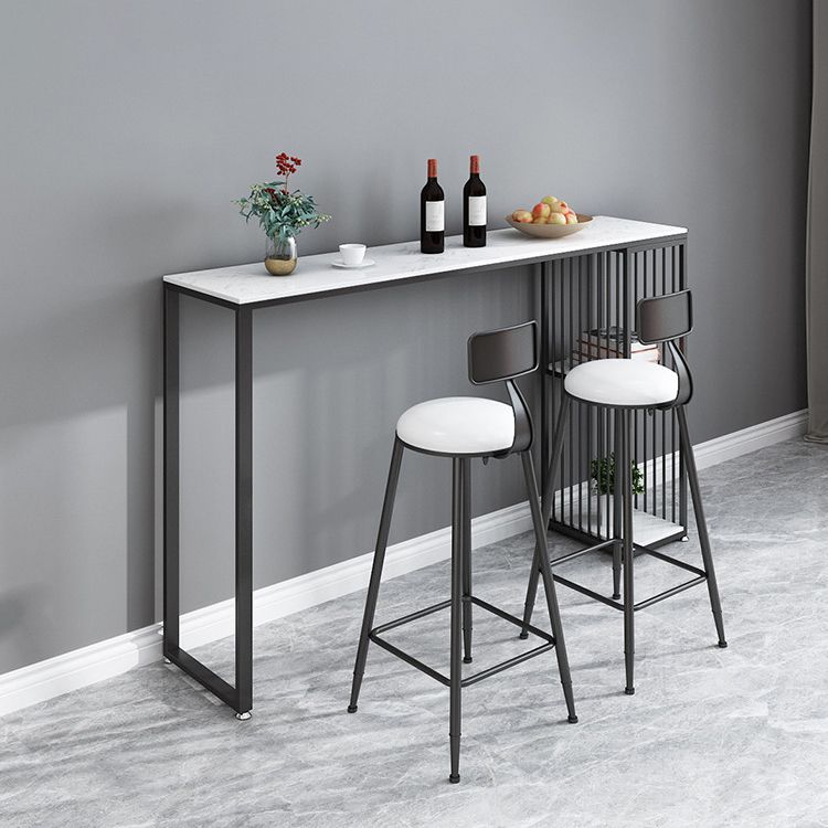 Contemporary Bar Table Bar Height Rectangle Pub Table for Breakroom