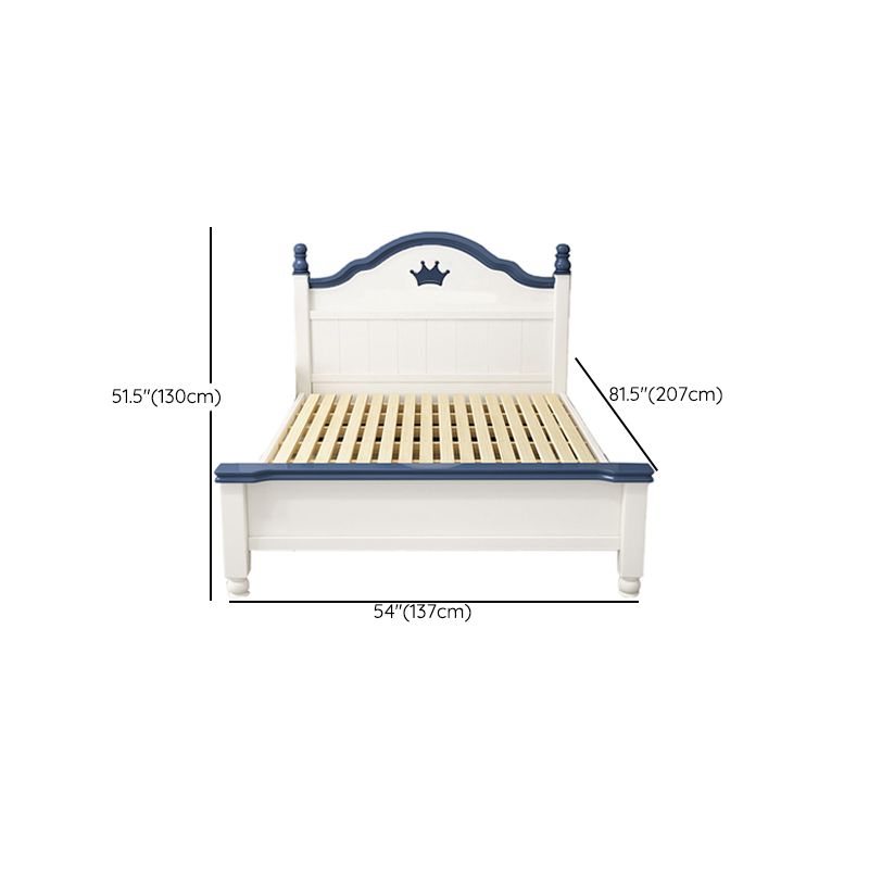 Solid Wood Standard Bed Arched Headboard Bed with Custom Legs
