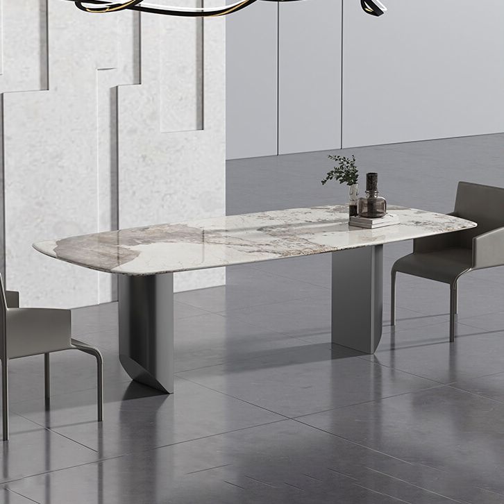Designer Style 1/2/3 Pieces Dining Set Sintered Stone Dining Table with Leather Chairs