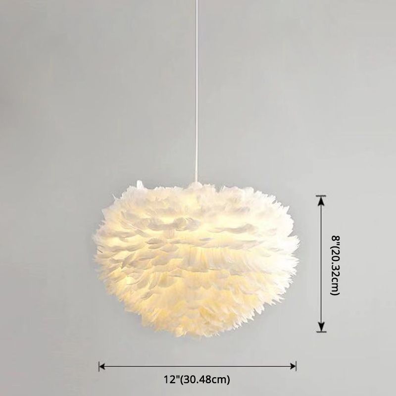 Heart Bedroom Hanging Ceiling Light Metal Nordic Style Hanging Pendant Lamp in White