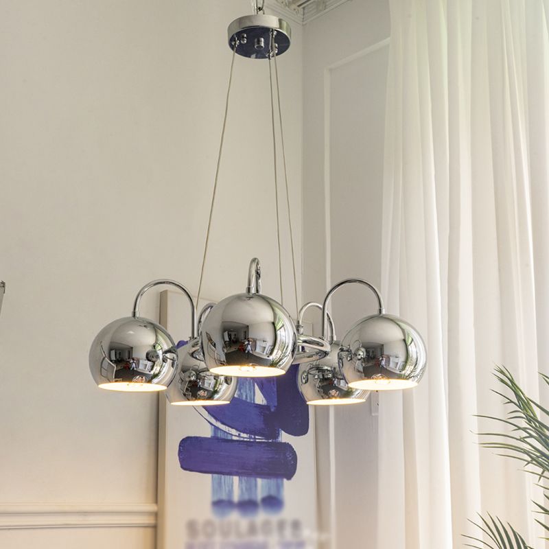 Postmodern Metal Chandelier Light Fixtures Multi Head Restaurant Hanging Chandelier