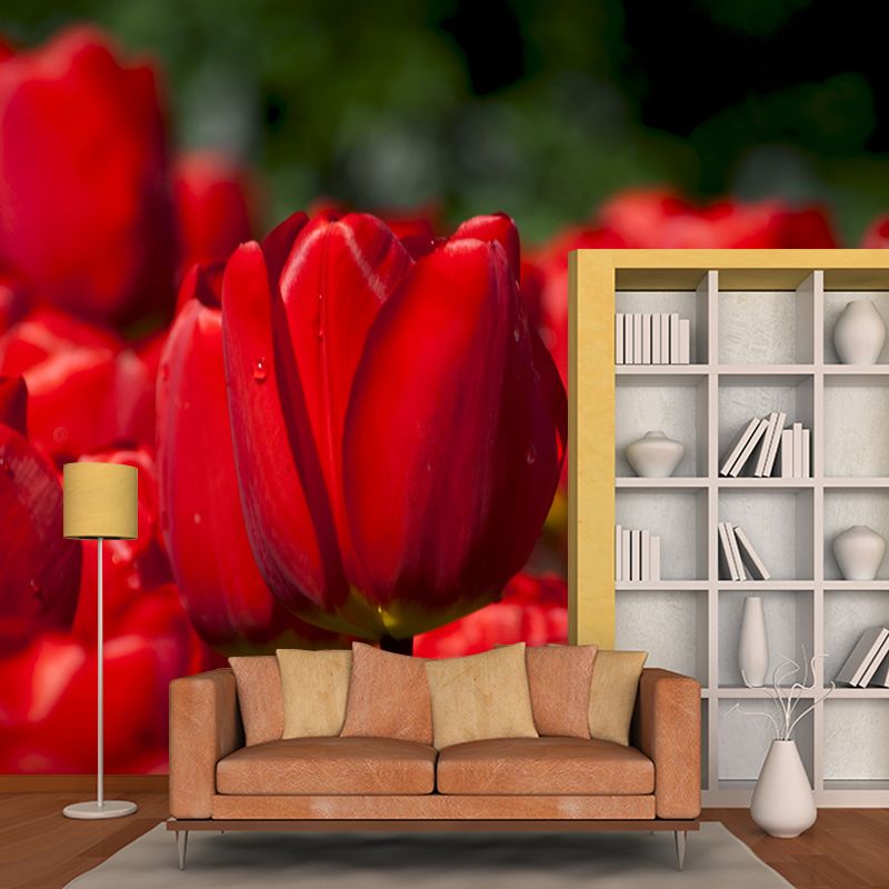 Blossoming Tulip Home Decor Personalized Size Wall Mural Decal for Girl's Bedroom