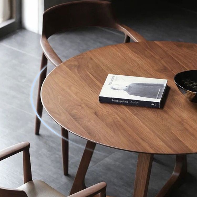 1/2/3/5/7 Pcs Modern Round Shape Solid Wood Dinette Table with Chair