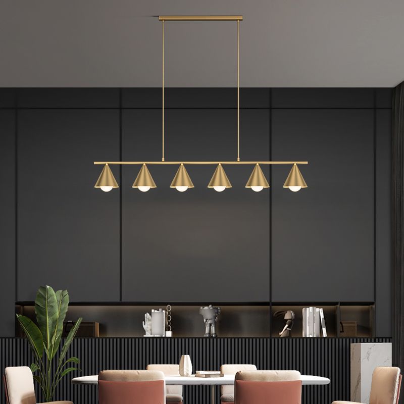 Cone Island Lights Contemporary Metal Island Plafond Light in Gold