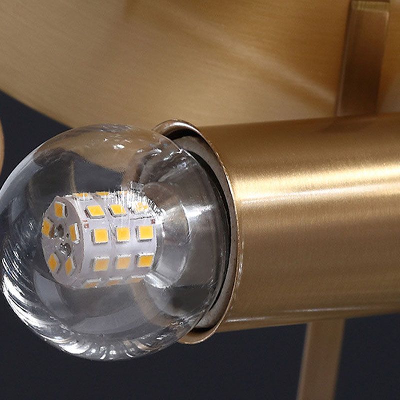 Kristall-Messing-Unterputzleuchte im kolonialen Kreativstil mit geometrischer Kupfer-Deckenleuchte