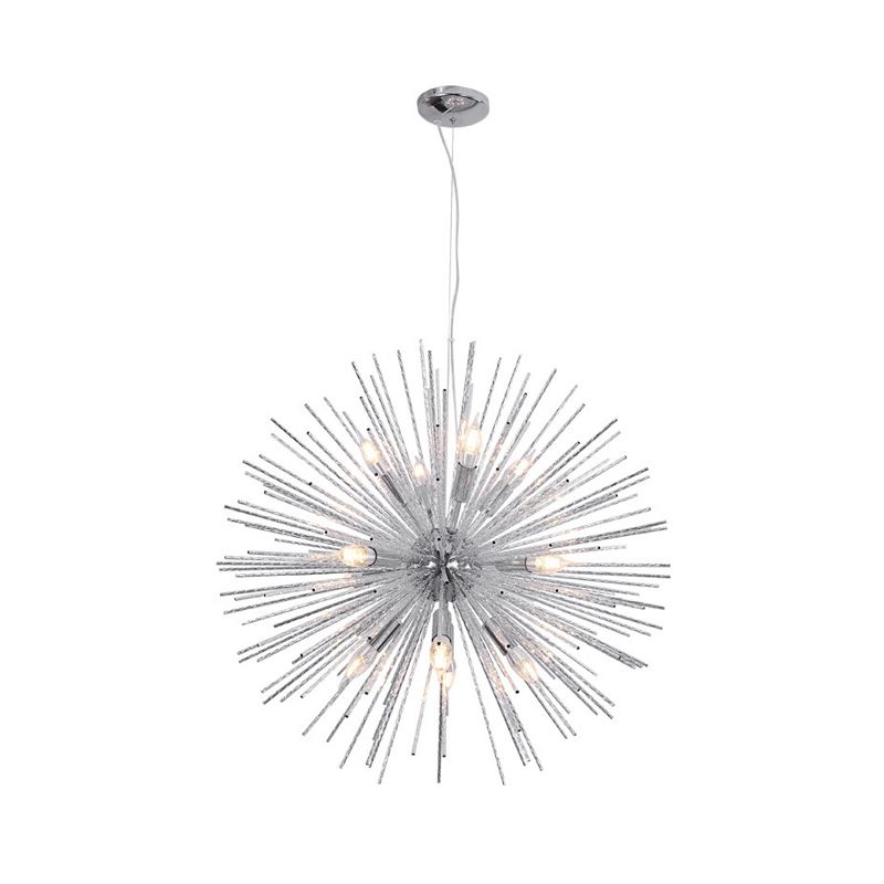 Minimalist Hedgehog Chandelier Metal Living Room Hanging Light Fixture with Carved Design