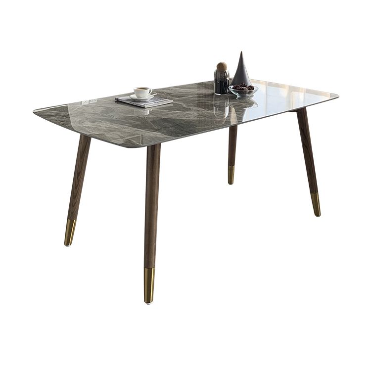 Mesa de comedor bicolor de piedra sinterizada Mesa de lujo de 4 patas para comedor