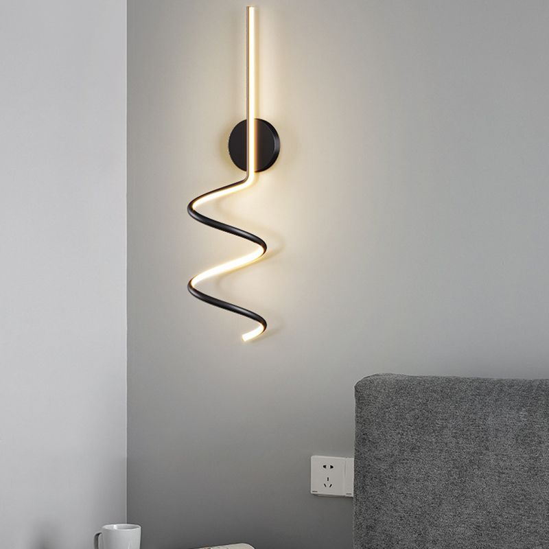 Linear Shape Metal Wall Lighting Idea Modern Style 1 Light Wall Light Fixture