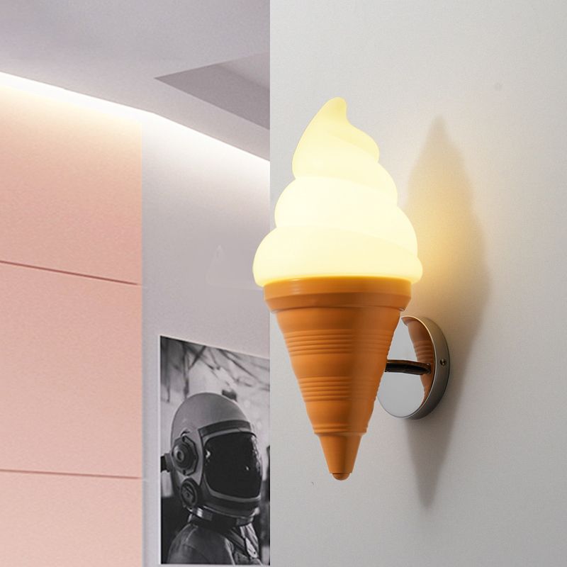 Flampada da parete a forma di gelato per bambini Apparecchiatura da parete in plastica da letto a led pari leggera