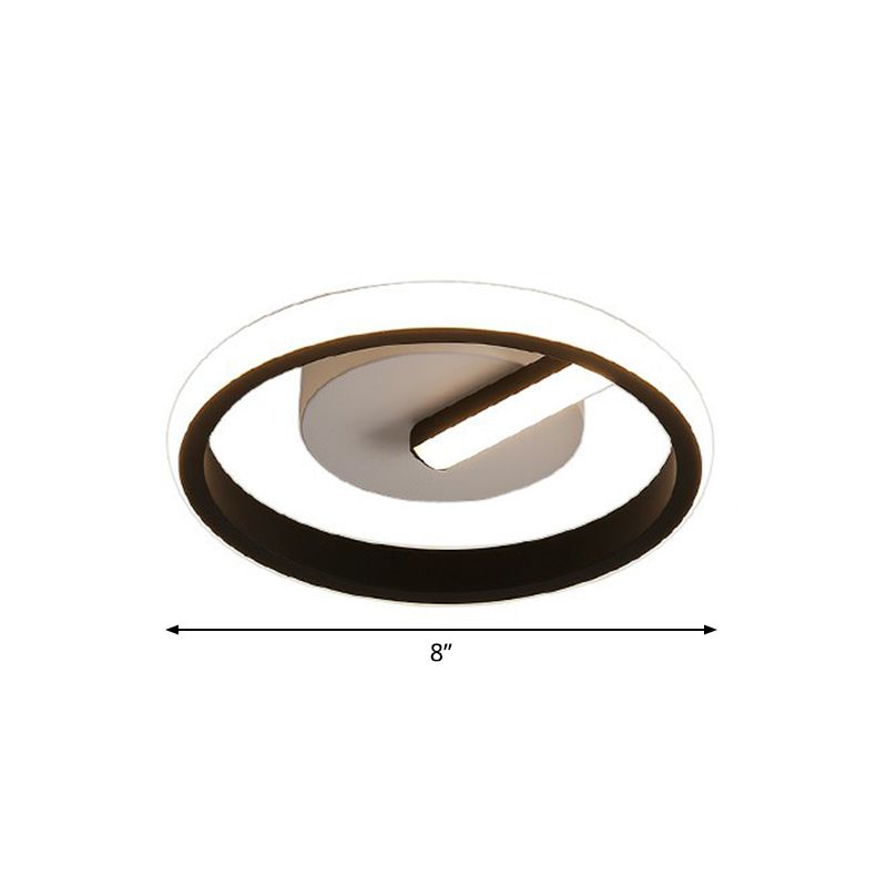 Kleine Foyer-Deckenleuchte aus Metall, minimalistische LED-Einbauleuchte in Schwarz