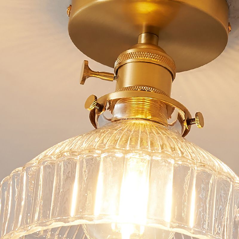 Modern Semi Flush Ceiling Light Fixture Nordic Style Glass Ceiling Flush Mount Lamp