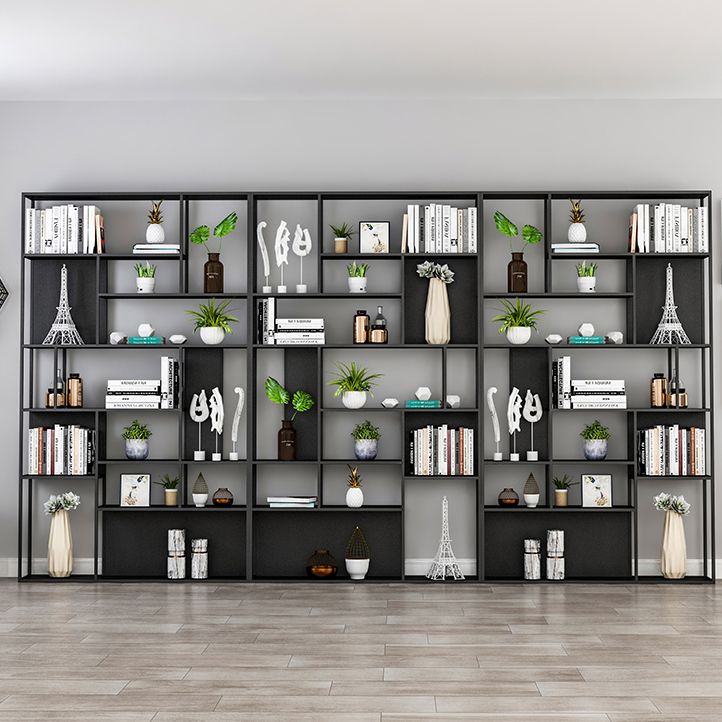 Contemporary Metal Bookshelf Etagere Open Shelf Bookcase with Shelves