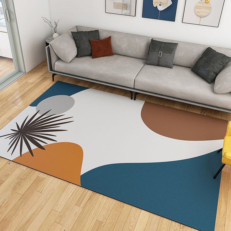 Light Pink Modern Carpet Leather Plant Carpet Washable Carpet for Living Room