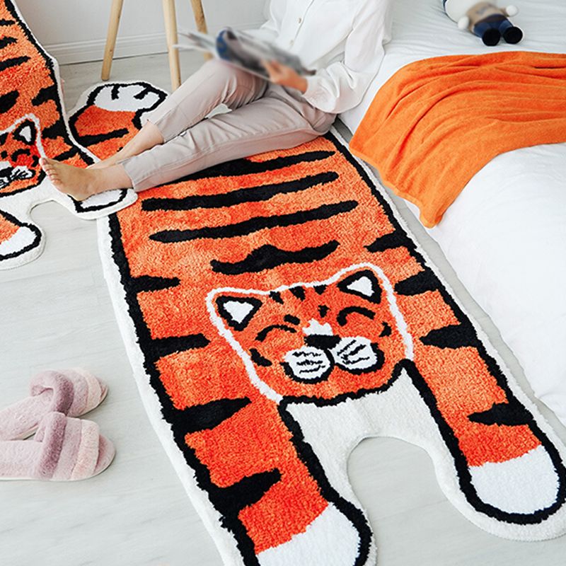 Funky Area Carpet Fancy Animals Print Carpet Polyester Stain Resistant Washable Rug for Living Room