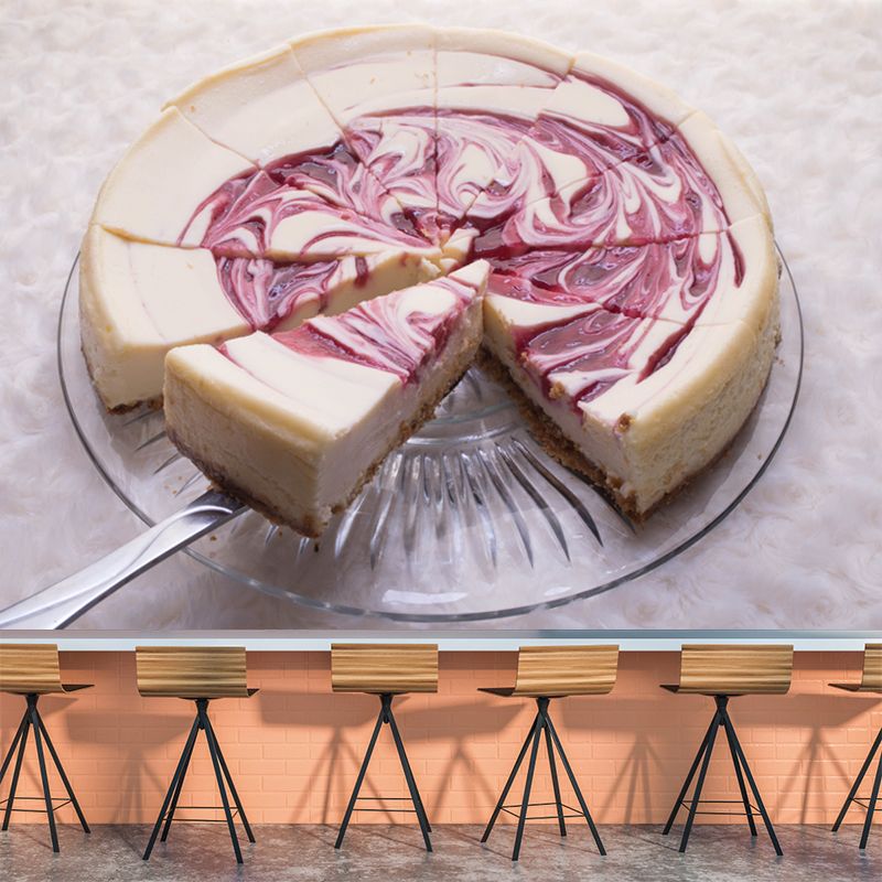 Sweet Dessert Mural Decal Modern Smooth Wall Covering for Bakery Interior