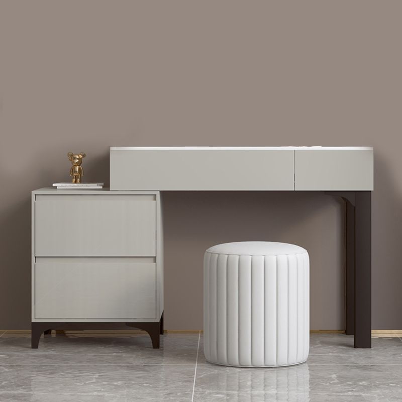 Contemporary Slate Top Vanity Dressing Table Wood 4 Drawer Vanity Set