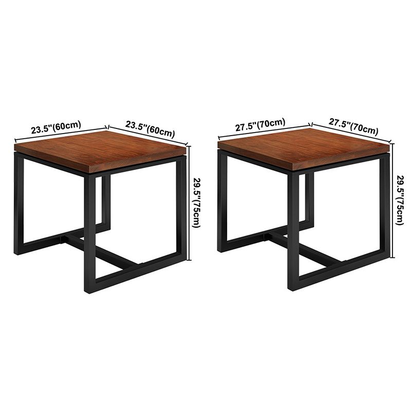 Massivholz Industrial Esstisch Brauner Quadratisch mit Trestle -Basis für Esszimmer
