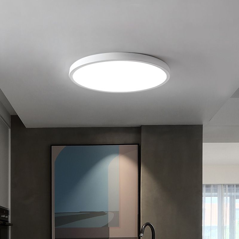 Plafonnier rond à 1 lumière en plastique de style moderne