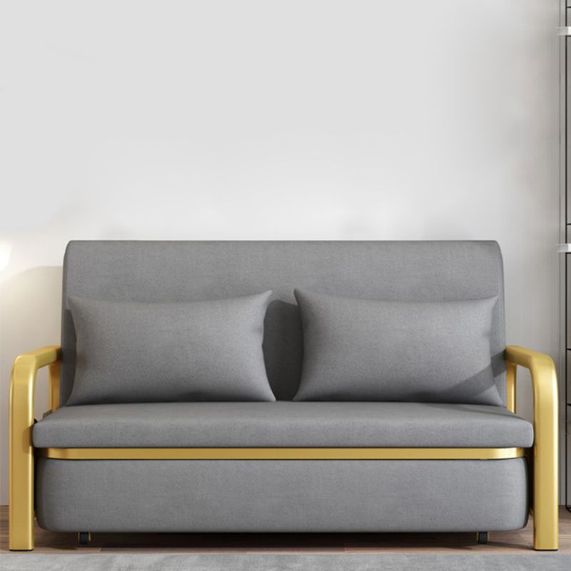 Gray Faux leather Sleeper Sofa 35.43" Wide Foldable Sofa Bed with Cushion Back