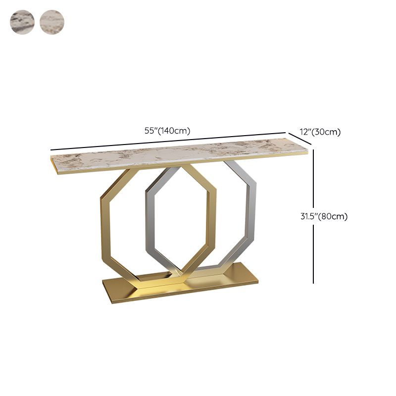 Glam Console Accent Table Antique Finish Sofa Table in Stone