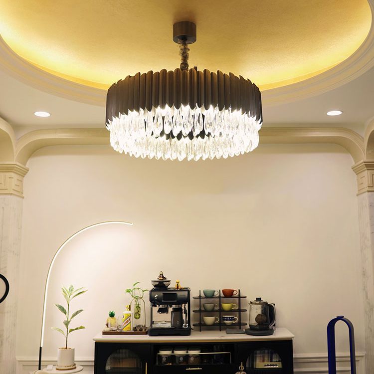 Modern Style Chandelier Light Fixture Crystal Metal Pendant Chandelier for Dining Room